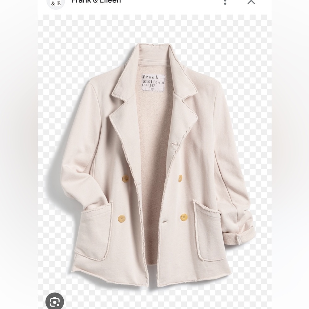 Frank & Eileen Triple fleece Belfast peacoat size Large sea shell.